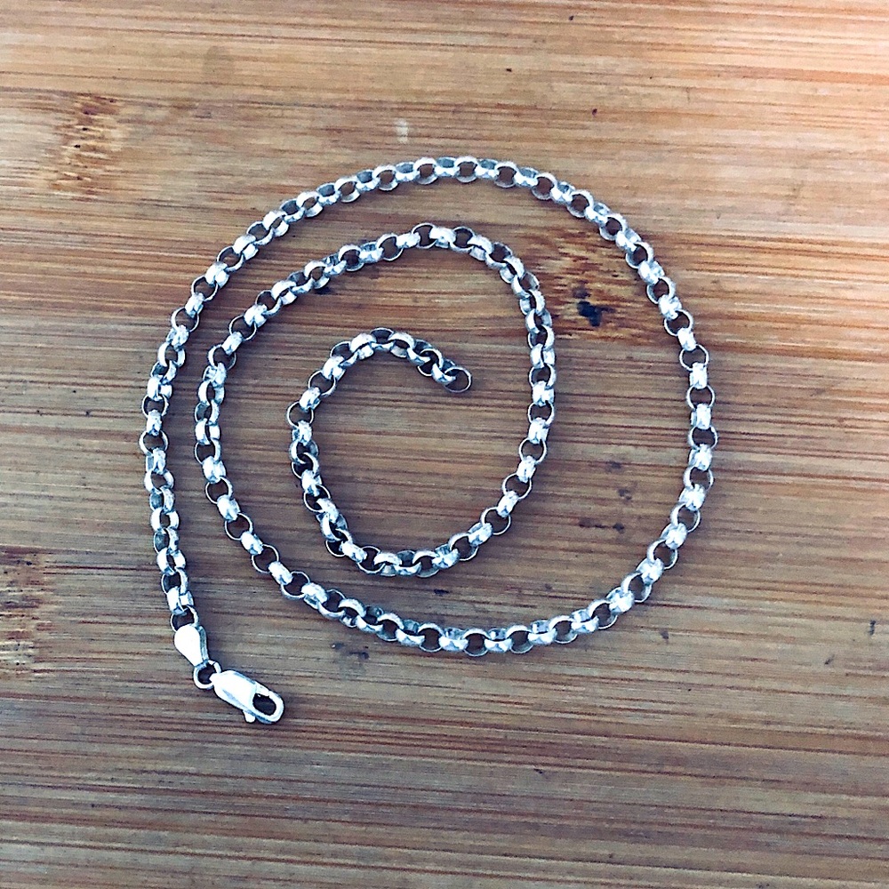 $126 Vintage Unique Estate Chain  20"  Sterling  Marked MADE IN ITALY 925 MILOR